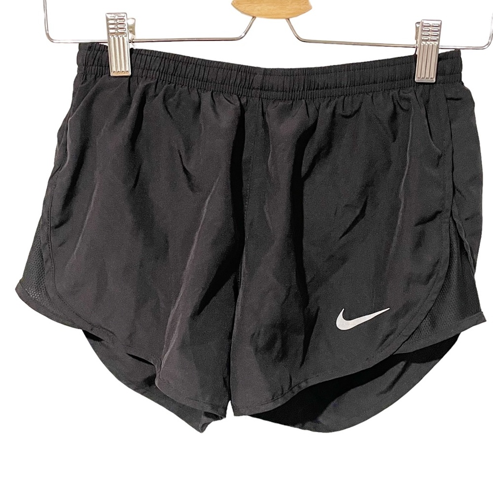 Nike Womens XS Black Dri Fit Running Shorts With Built In Brief Athletic